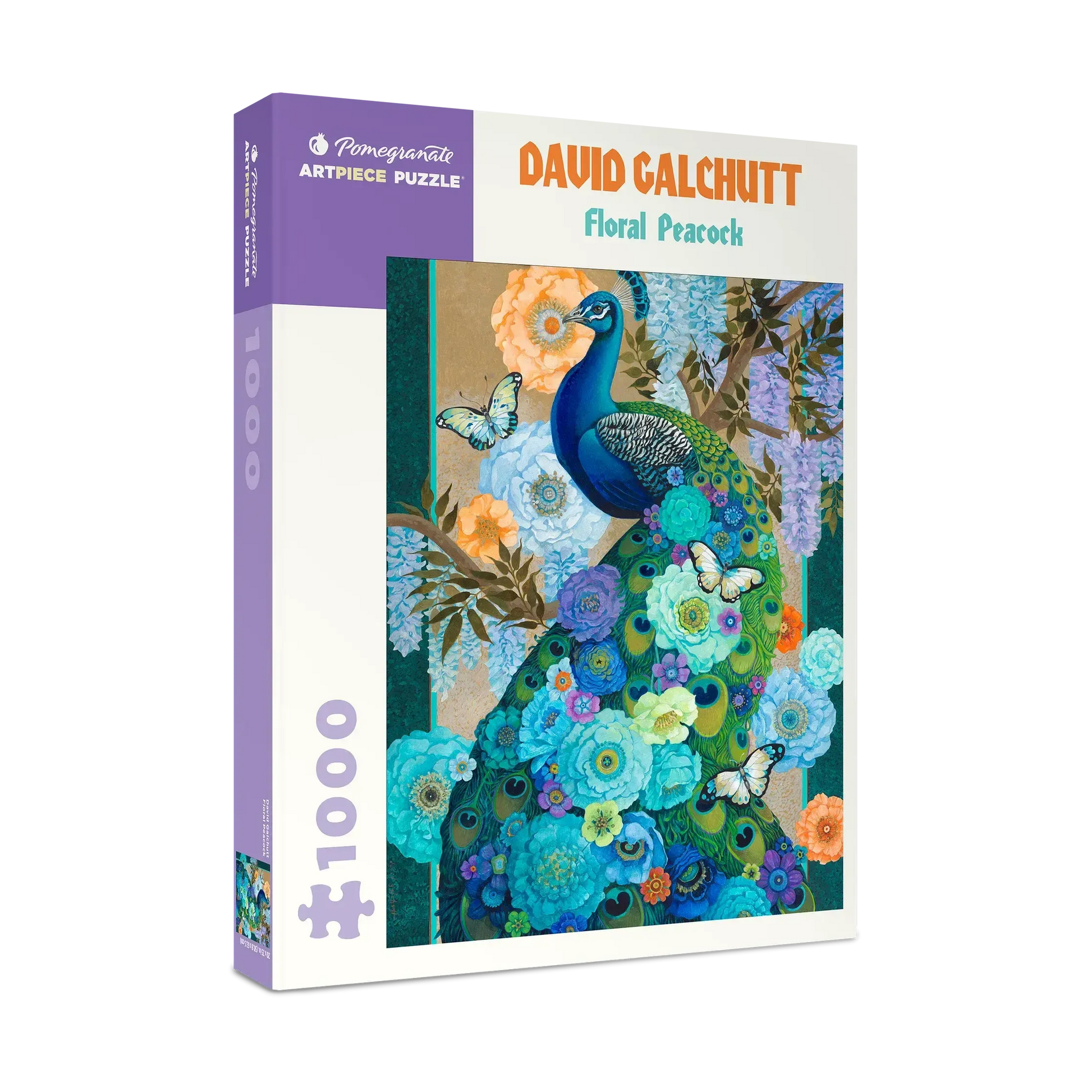 Floral Peacock by David Galchutt 1000 Piece Jigsaw Puzzle Pomegranate
