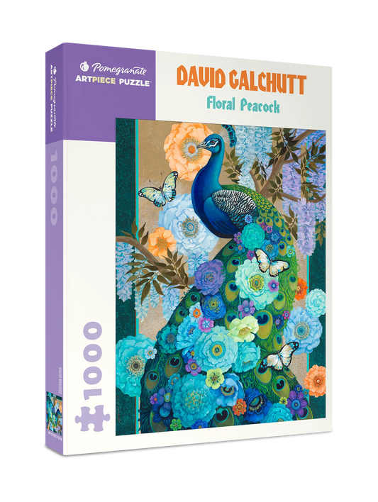 Floral Peacock by David Galchutt 1000 Piece Jigsaw Puzzle Pomegranate