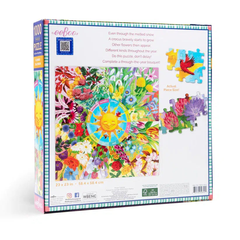 Flower Calendar 1000 Piece Jigsaw Puzzle eeBoo