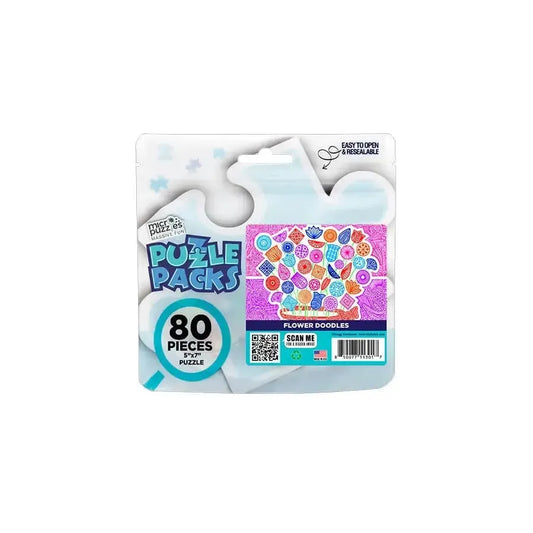 Flower Doodles 80 Piece Mini Jigsaw Puzzle Micro Puzzles