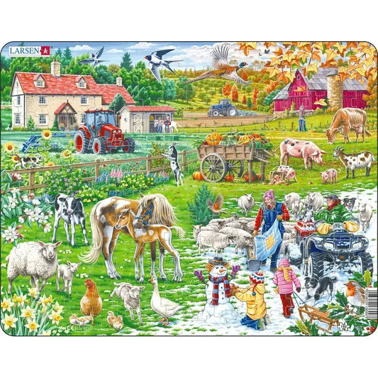 Four Season at the Farm 140 Piece Tray Jigsaw Puzzle Larsen
