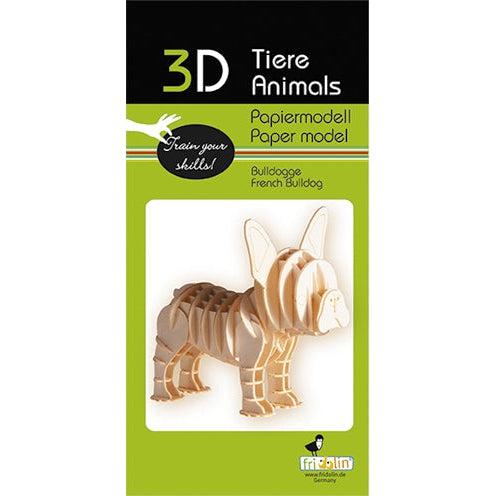 French Bulldog Dog 3D Cardboard Model Kit Fridolin