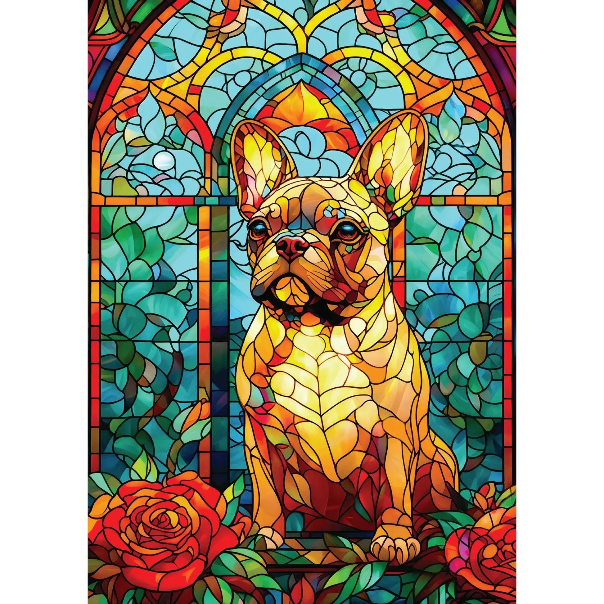 French Bulldog Stained Glass 1000 Piece Jigsaw Puzzle Enjoy