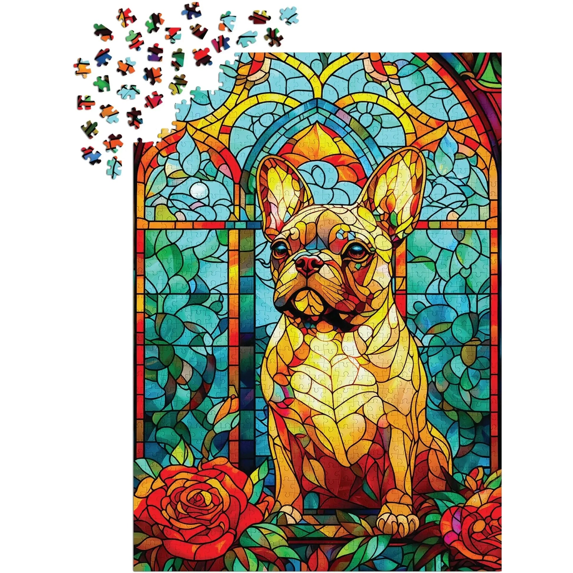 French Bulldog Stained Glass 1000 Piece Jigsaw Puzzle Enjoy