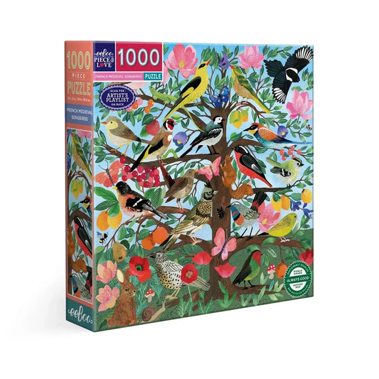 French Medieval Songbirs 1000 Piece Jigsaw Puzzle eeBoo