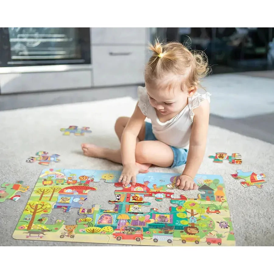 Friendly Neighbors 35 Piece Floor Jigsaw Puzzle Cobble Hill