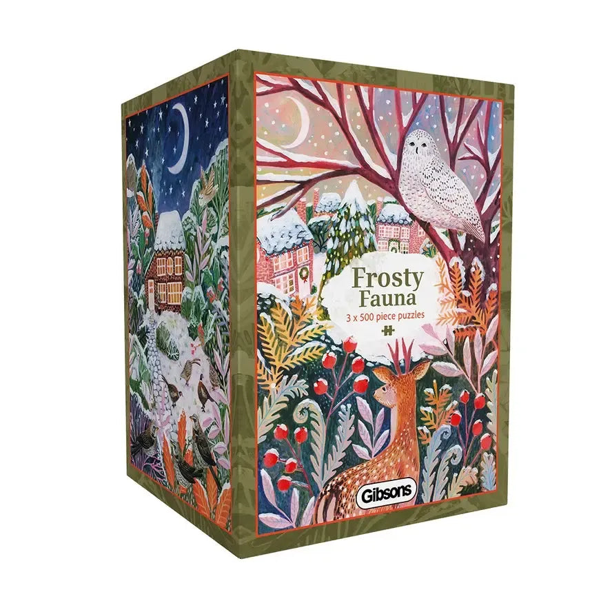 Frosty Fauna Set of 3 500 Piece Jigsaw Puzzle Gibsons