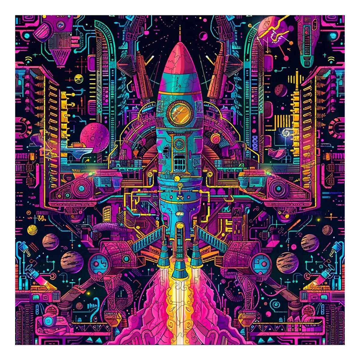 Galactic Gear 300 Piece Wooden Jigsaw Puzzle Trippy