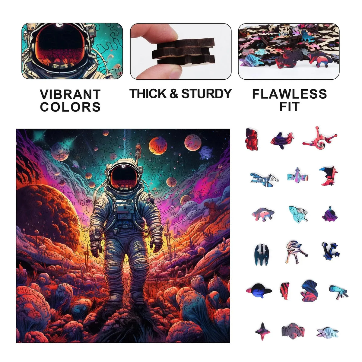 Galactic Groove 300 Piece Wooden Jigsaw Puzzle Trippy