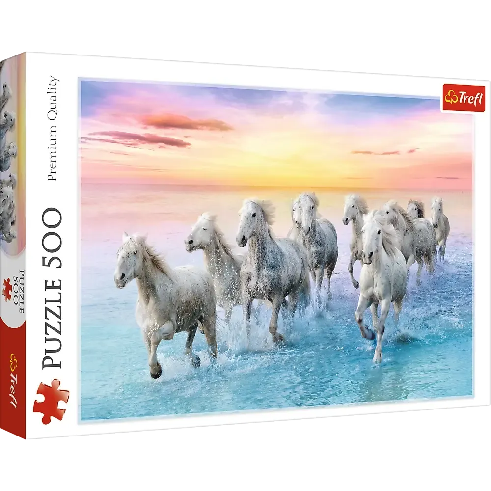 Galloping White Horses 500 Piece Jigsaw Puzzle Trefl