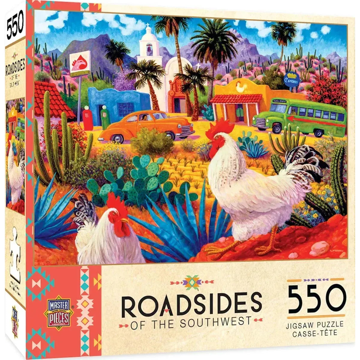 Gallos Blancos Roadsides of the Southwest 550 Piece Jigsaw Puzzle MasterPieces