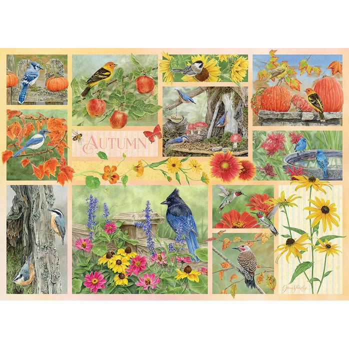 Garden Birds in Autumn 500 Piece Jigsaw Puzzle Cobble Hill