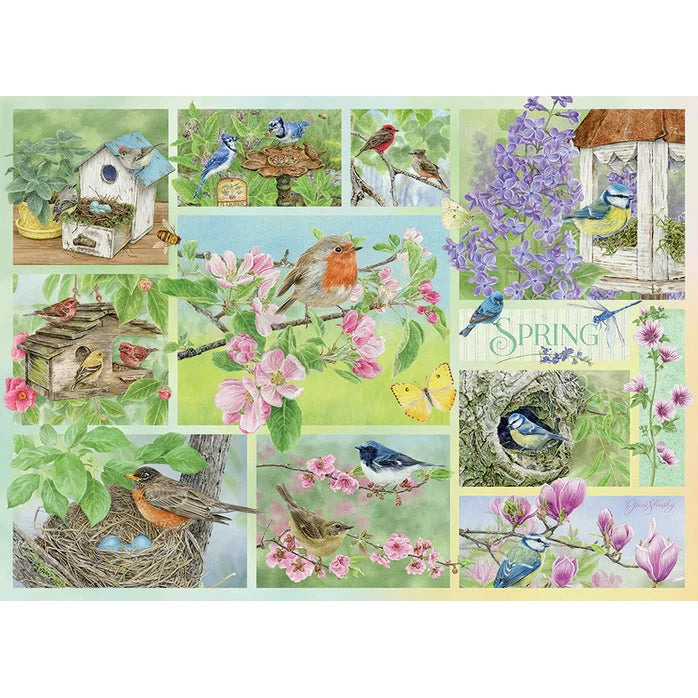 Garden Birds in Spring 500 Piece Jigsaw Puzzle Cobble Hill