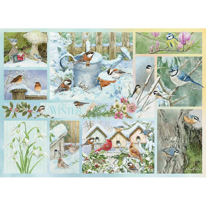 Garden Birds in Winter 500 Piece Jigsaw Puzzle Cobble Hill