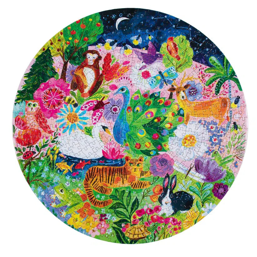 Garden Sanctuary 500 Piece Round Jigsaw Puzzle eeBoo