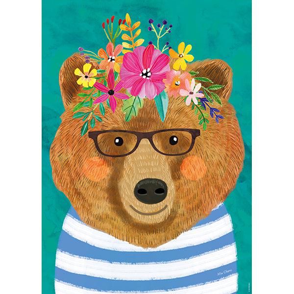 Gentle Bruin Floral Friends 1000 Piece Jigsaw Puzzle Heye