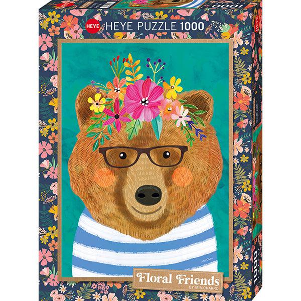 Gentle Bruin Floral Friends 1000 Piece Jigsaw Puzzle Heye