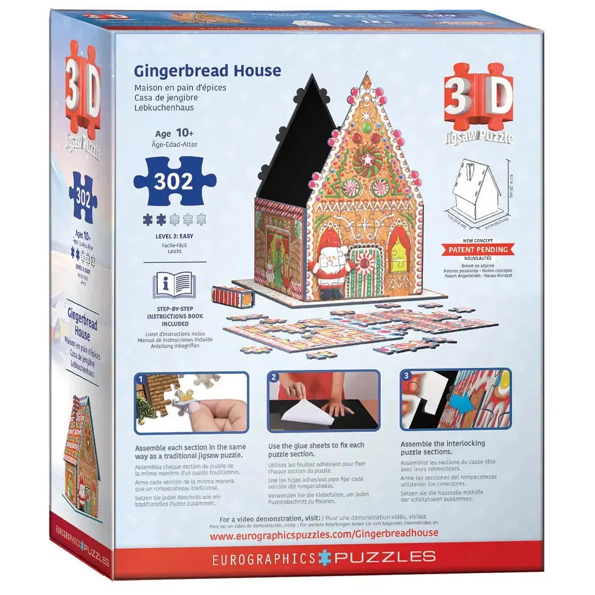 Gingerbread House 302 Piece 3D Jigsaw Puzzle Eurographics