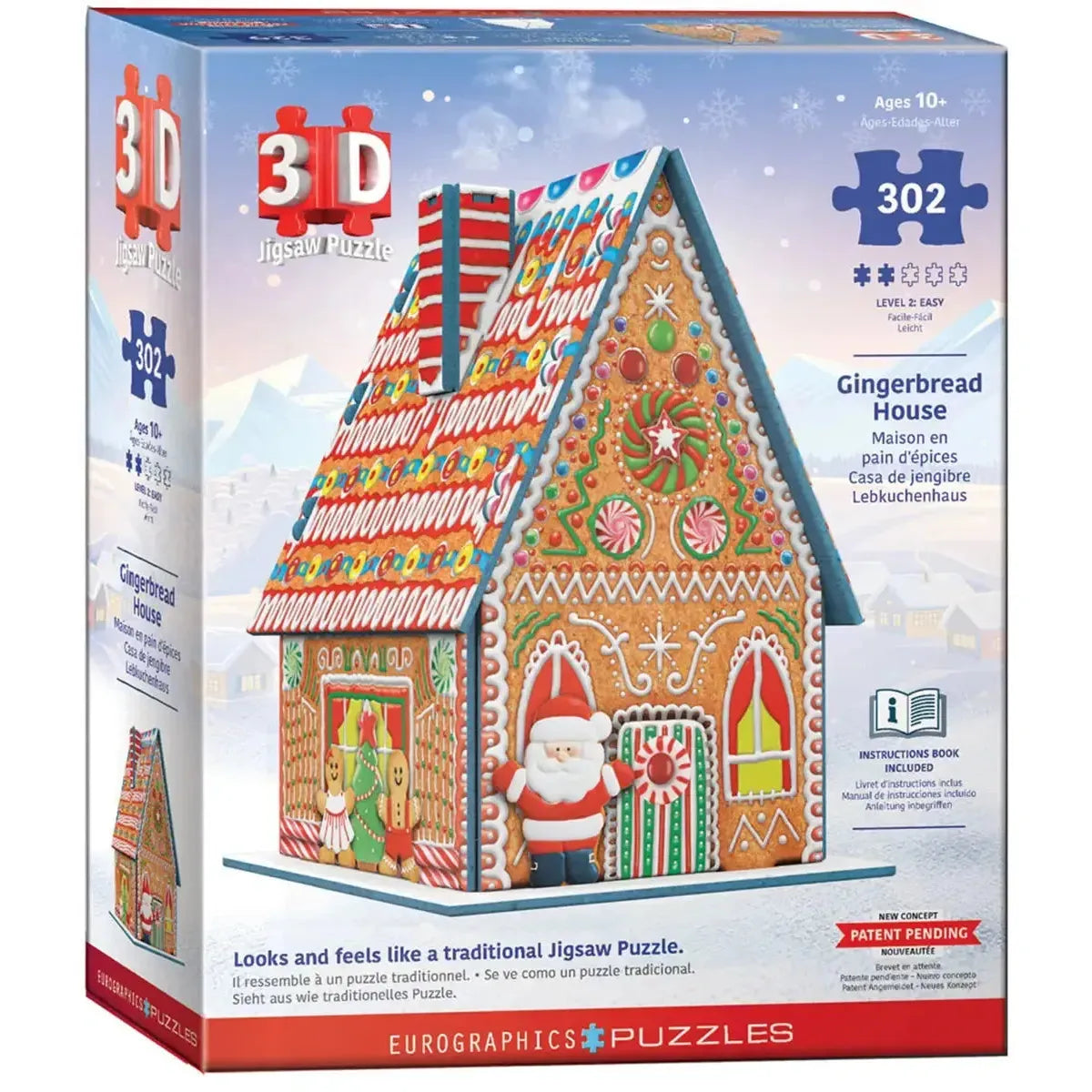 Gingerbread House 302 Piece 3D Jigsaw Puzzle Eurographics