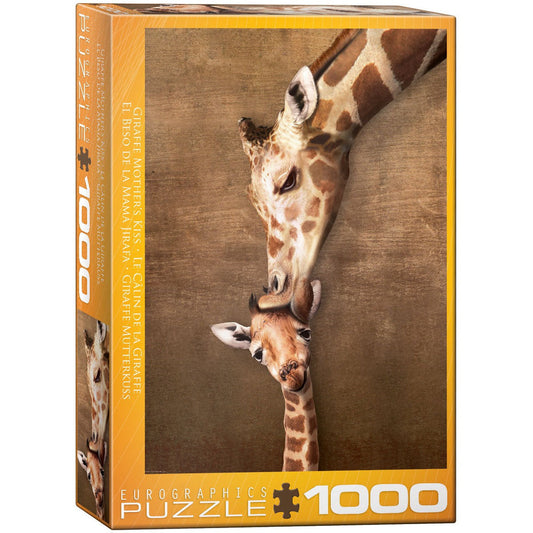 Giraffe Mother's Kiss 1000 Piece Jigsaw Puzzle Eurographics