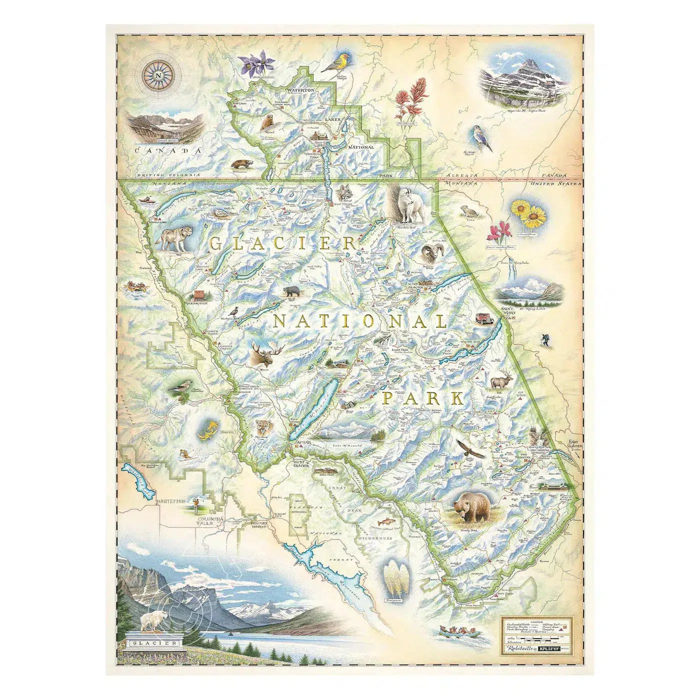 Glacier National Park 1000 Piece Jigsaw Puzzle Xplorer Maps