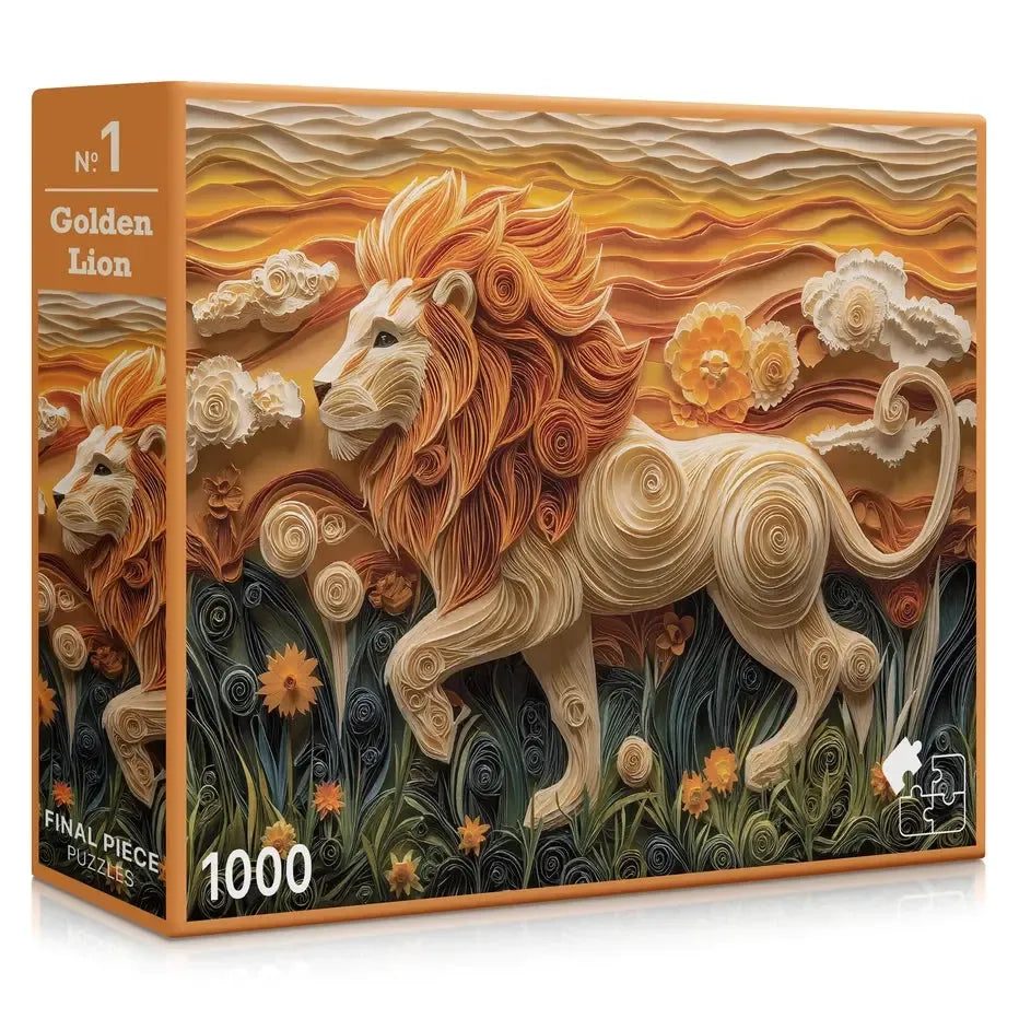 Golden Lion 1000 Piece Jigsaw Puzzle Final Piece