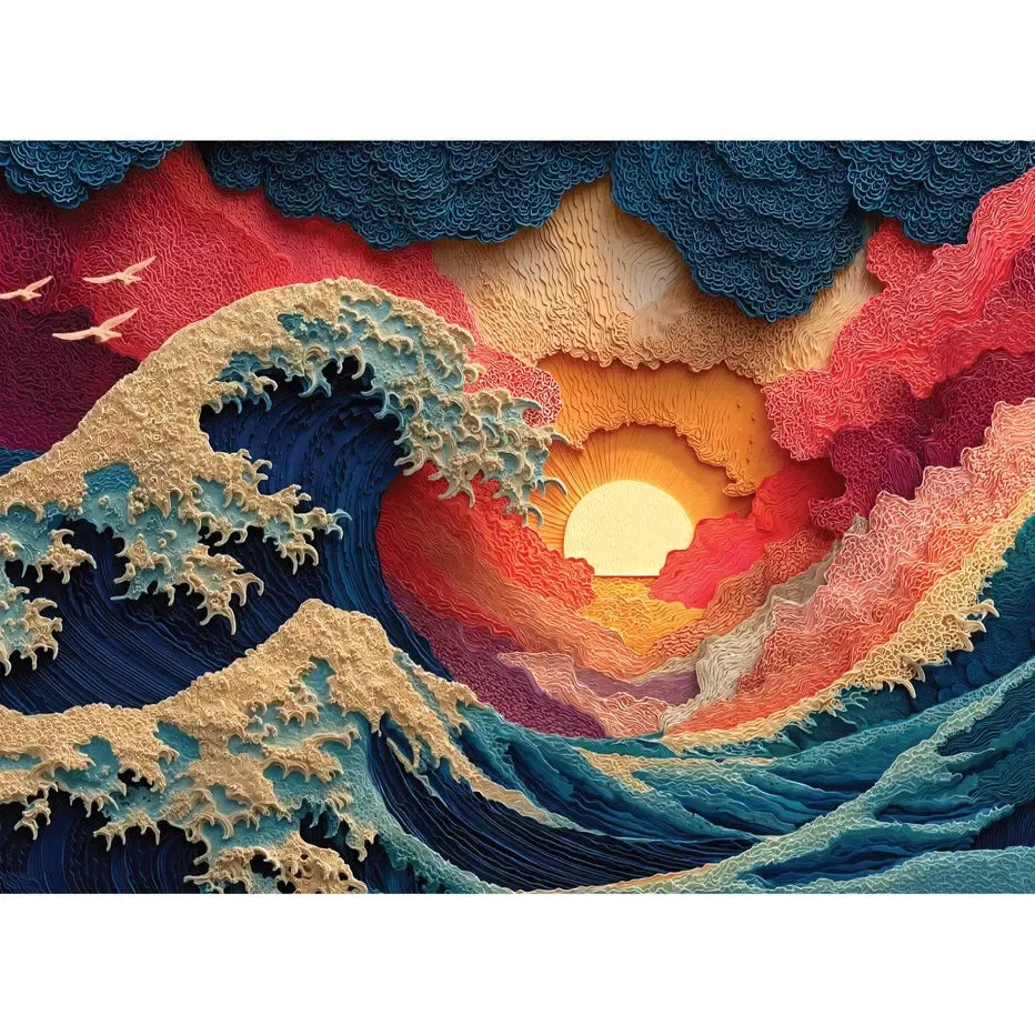 Great Wave 1000 Piece Jigsaw Puzzle Final Piece