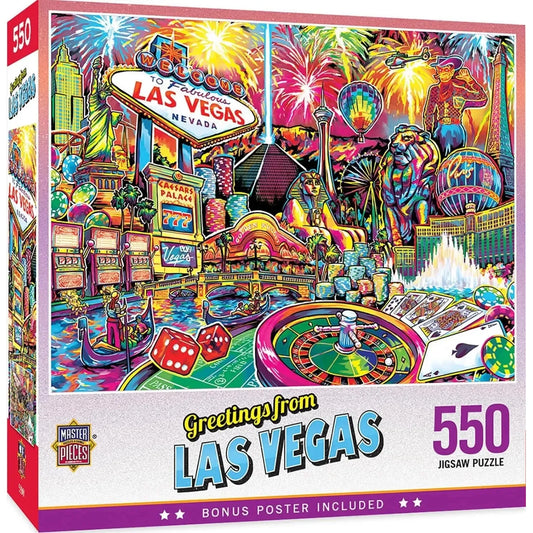 Greeting from Las Vegas 550 Piece Jigsaw Puzzle MasterPieces