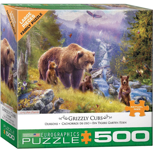 Grizzly Cubs 500 Piece Jigsaw Puzzle Eurographics