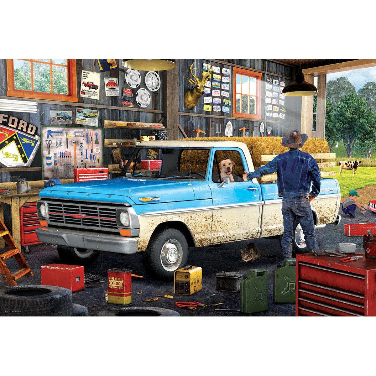 Hard Day's Work Ford Pickup Truck 550 Piece Jigsaw Puzzle in Tin Eurographics