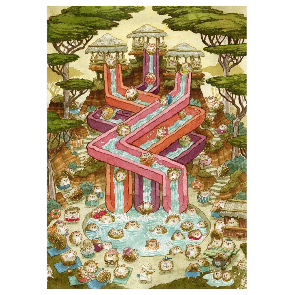 Hedgehog Waterpark 500 Piece Jigsaw Puzzle Scott C