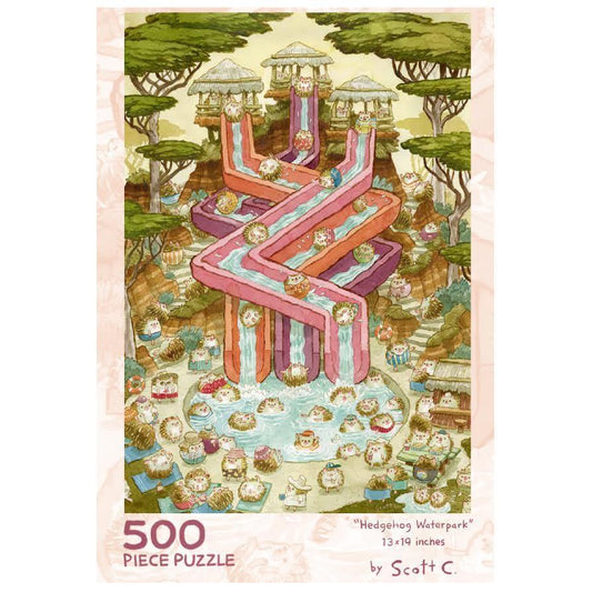 Hedgehog Waterpark 500 Piece Jigsaw Puzzle Scott C