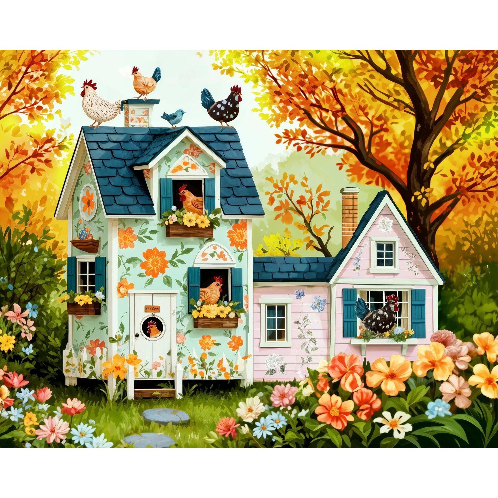 Henhouse Hideaway 500 Piece Jigsaw Puzzle in Shaped Box Springbok