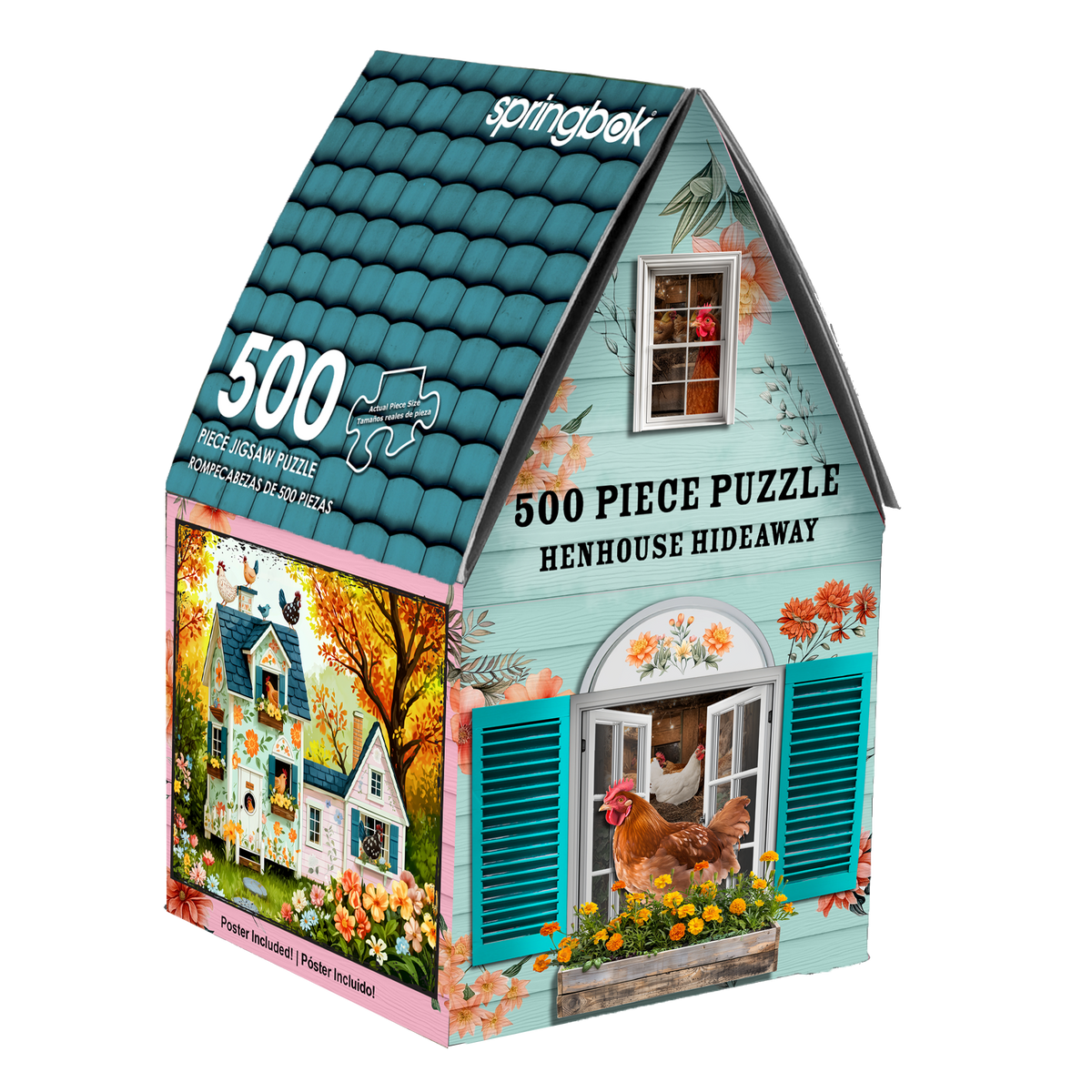 Henhouse Hideaway 500 Piece Jigsaw Puzzle in Shaped Box Springbok ...