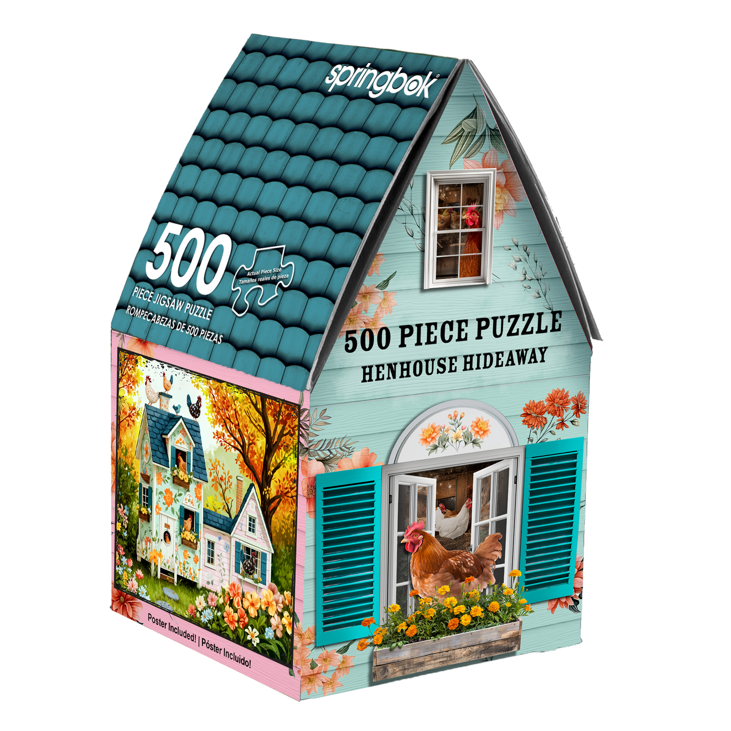 Henhouse Hideaway 500 Piece Jigsaw Puzzle in Shaped Box Springbok