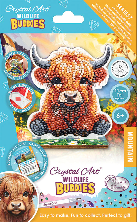 Highland Cow Mountain Crystal Art Buddies Kit Craft Buddy