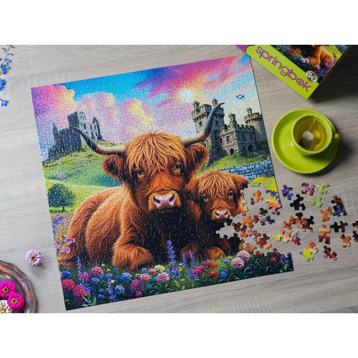 Highland Cows 500 Piece Jigsaw Puzzle Springbok