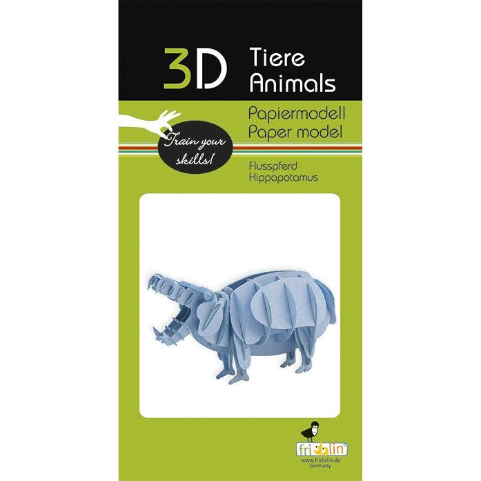 Hippopotamus 3D Cardboard Model Kit Fridolin