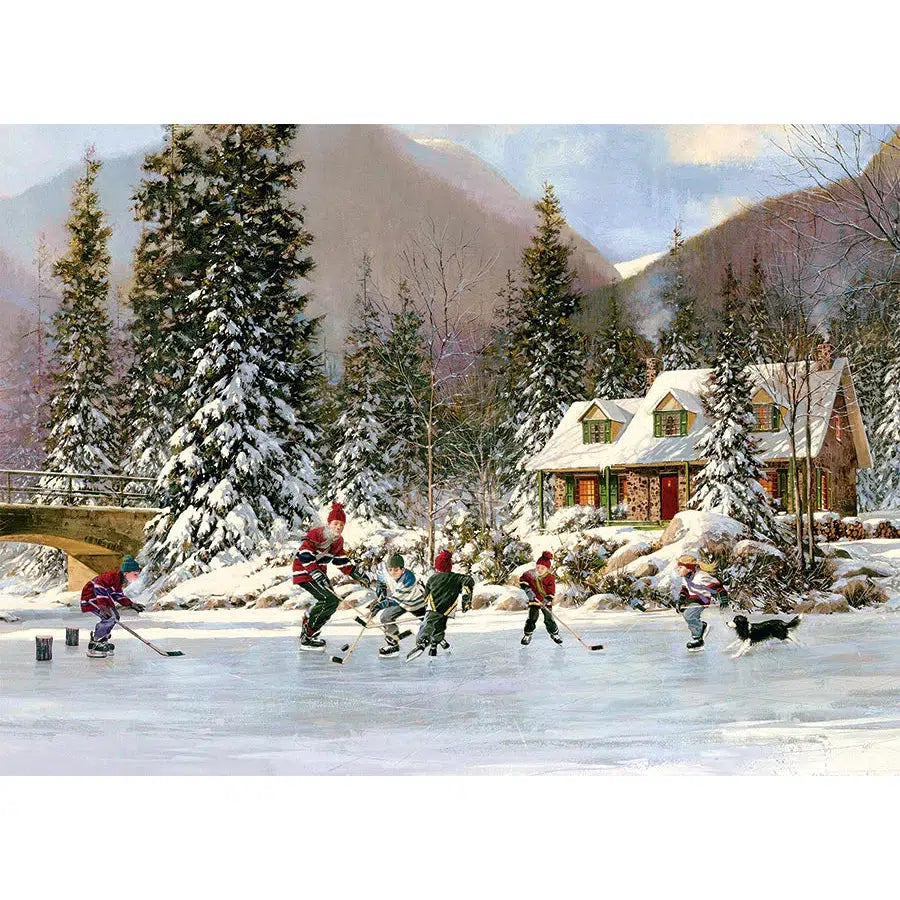 Hockey Pond 35 Piece Tray Jigsaw Puzzle Cobble Hill