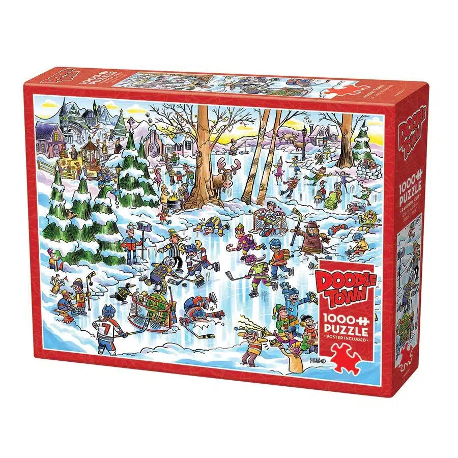 Hockey Town Doodle 1000 Piece Jigsaw Puzzle Cobble Hill