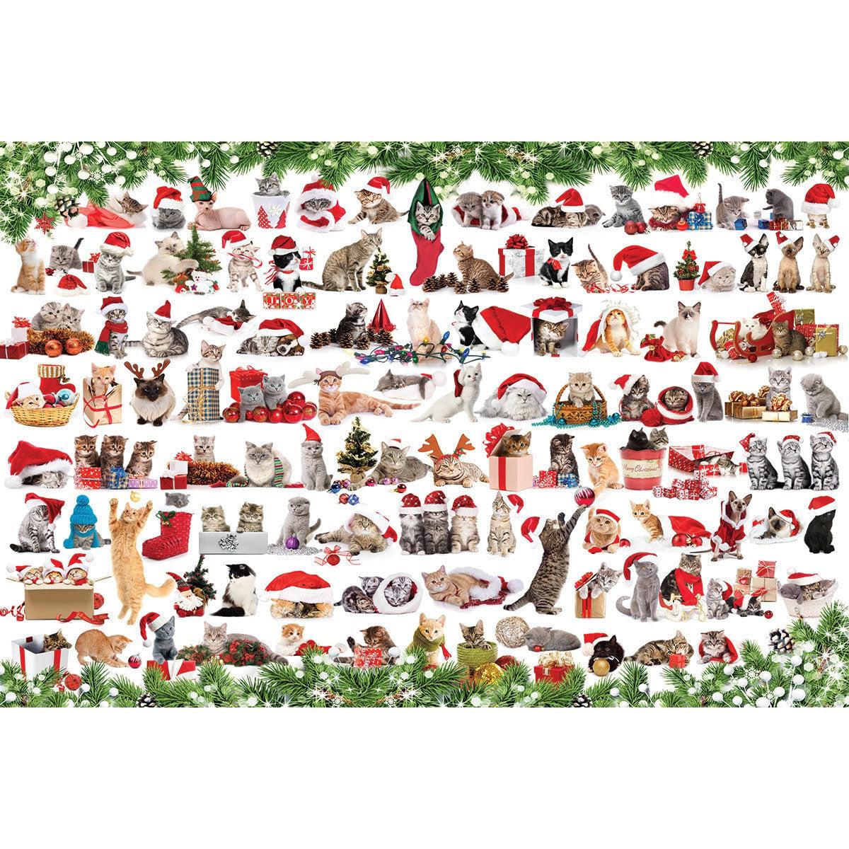 Holiday Cats 1000 Piece Jigsaw Puzzle in Tin Eurographics