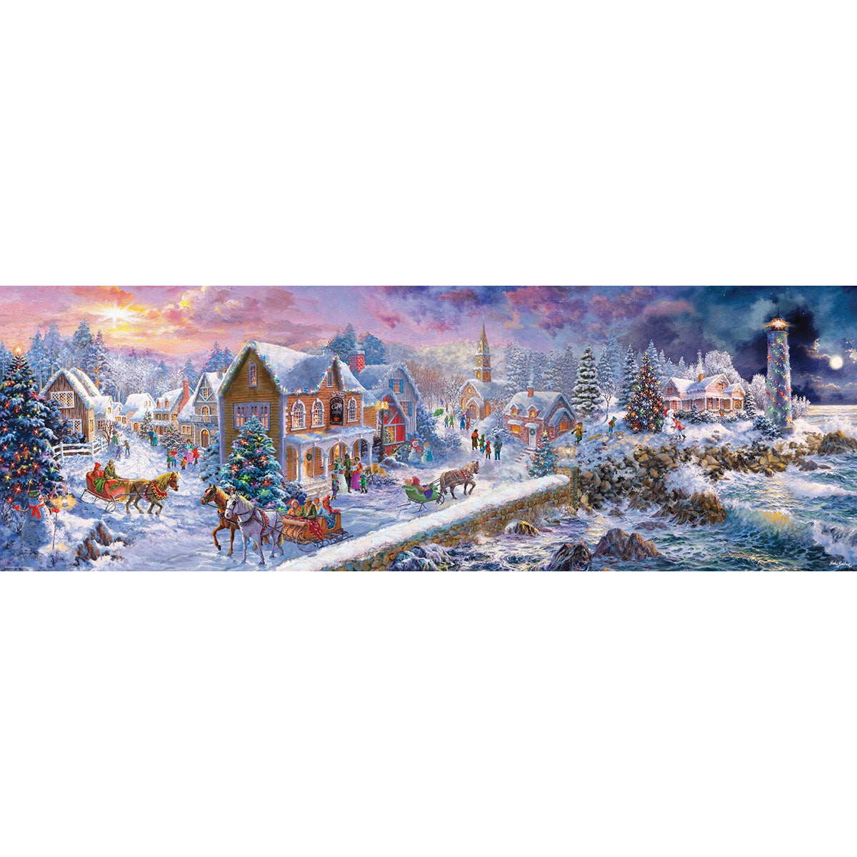 Holiday at the Seaside 1000 Piece Panoramic Jigsaw Puzzle Eurographics