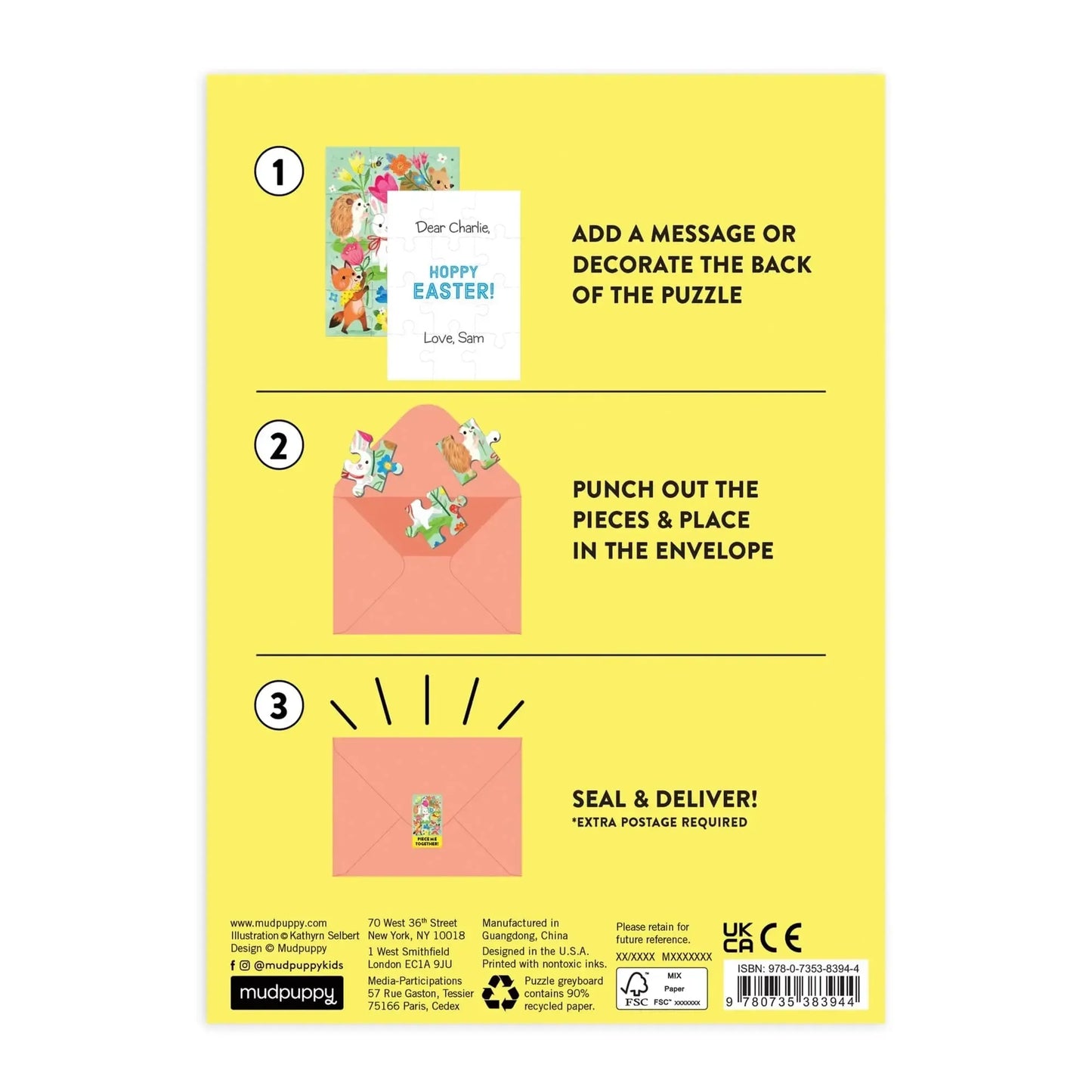 Hoppy Easter Greeting Card 12 Piece Jigsaw Puzzle Mudpuppy