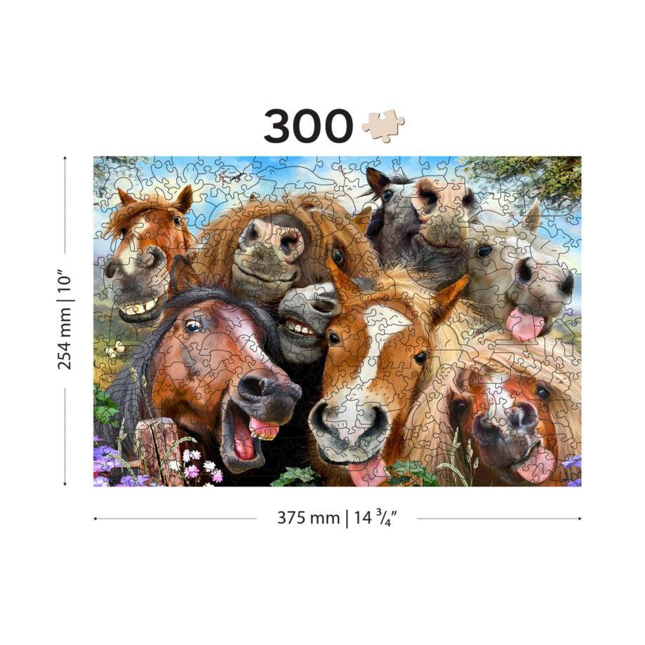 Horsing Around 300 Piece Wood Jigsaw Puzzle Wooden City