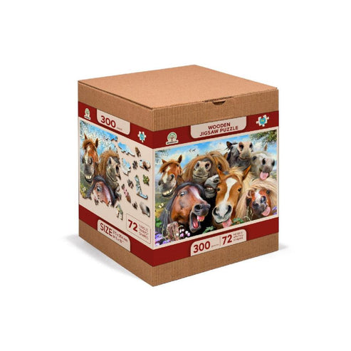 Horsing Around 300 Piece Wood Jigsaw Puzzle Wooden City – Puzzle Merchant