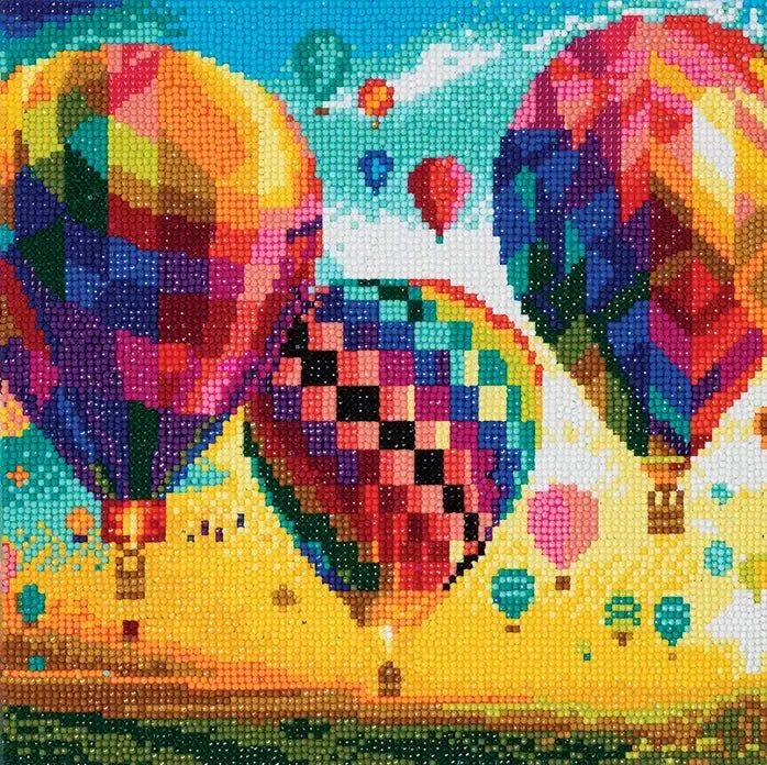 Hot Air Balloon Crystal Art Framed Canvas Kit Craft Buddy