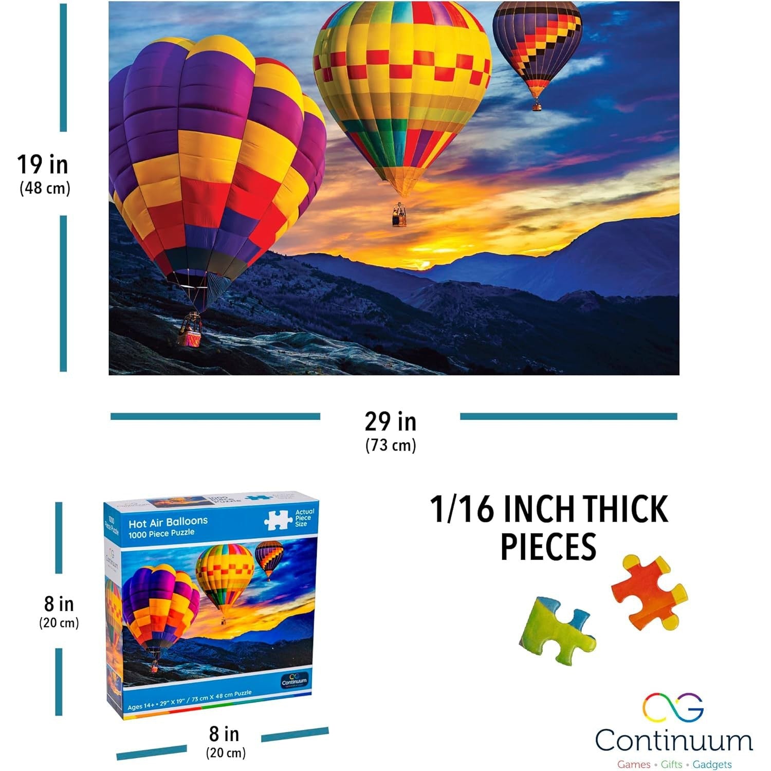 Hot Air Balloons 1000 Piece Jigsaw Puzzle Continuum