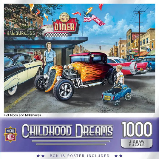 Hot Rods & Milkshakes Childhood Dreams 1000 Piece Jigsaw Puzzle MasterPieces