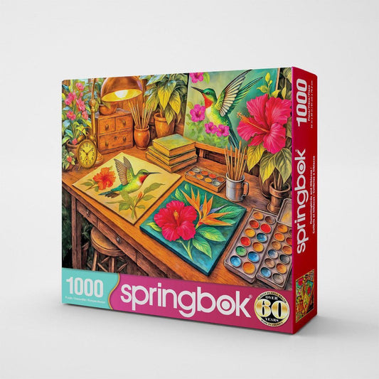 Hummingbirds & Hibiscus 1000 Piece Jigsaw Puzzle Springbok