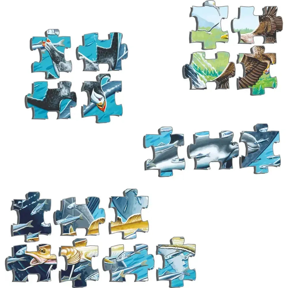 Humpback Whales in a School of Herrings 140 Piece Tray Jigsaw Puzzle Larsen